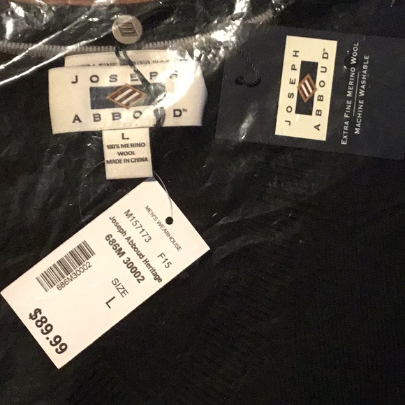 Joseph Abboud Men’s black merino wool sweater. NWT - Picture 3 of 3